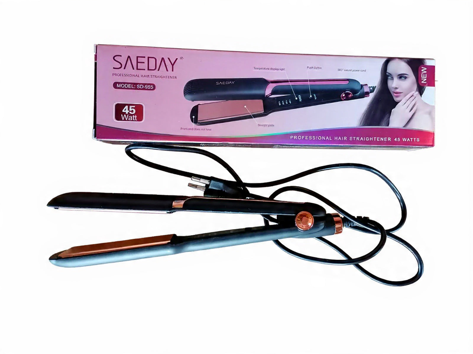 10 Inch Straight Lace Frontal Bundle with Flat Iron & ORS Olive Oil Mousse - Complete Hair Styling Kit