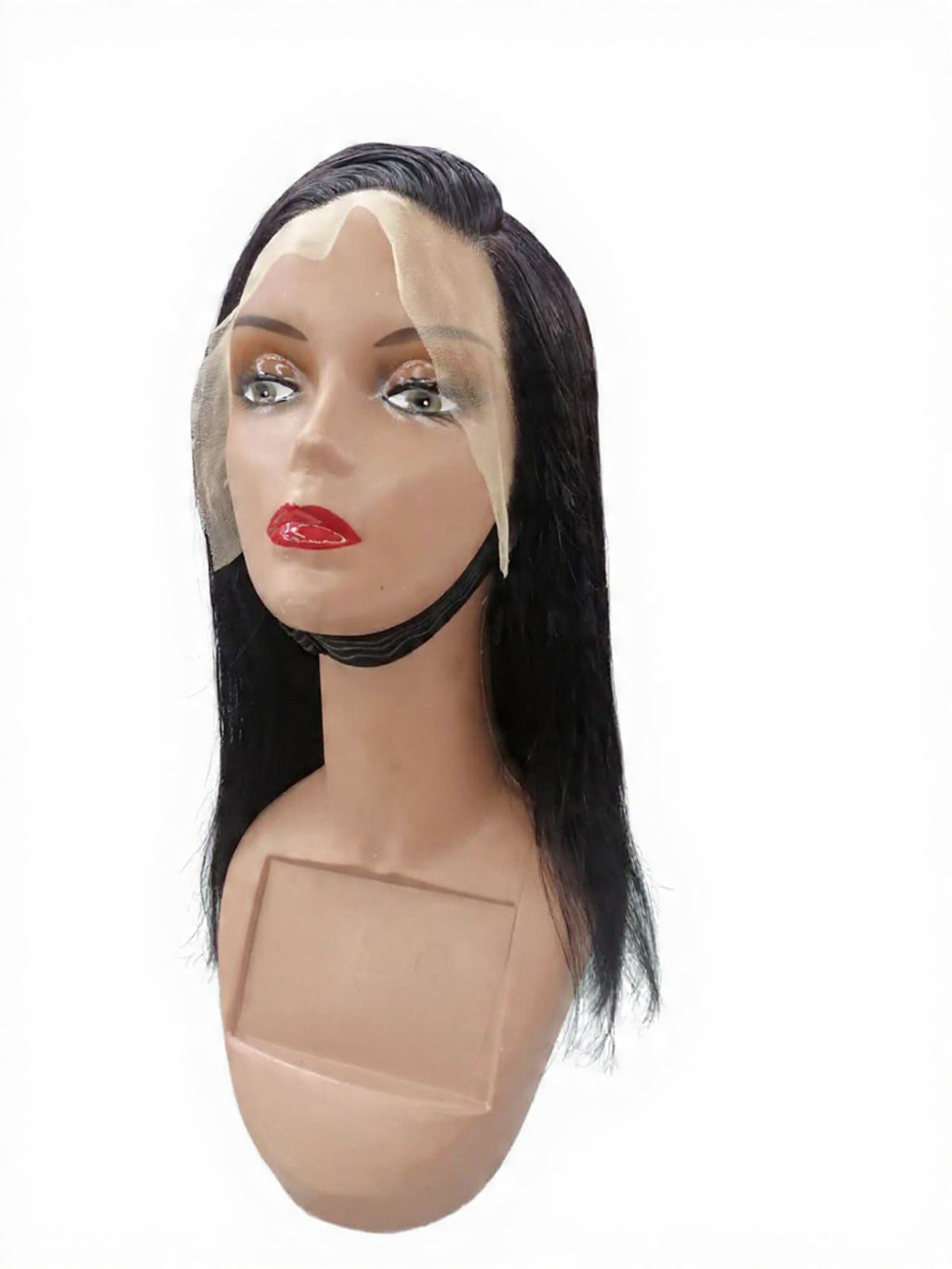 Straight Lace Frontal Wig - Natural Black Human Hair 14 inch
